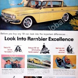 CARTEL ANTIGUO ORIGINAL DE AUTOS AMERICAN RAMBLER CLASSIC 1961 1RA EDICION USA /213