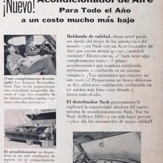 CARTEL ANTIGUO ORIGINAL DE AUTOS NASH SEDAN 1954 /196