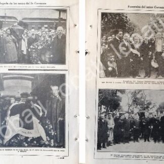 CARTEL ANTIGUO ORIGINAL DE NOTA ANTIGUA FUNERALES DE D. VENUSTIANO CARRANZA 1920