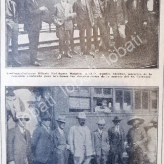 CARTEL ANTIGUO ORIGINAL DE NOTA ANTIGUA COMISION INVESTIGADORA ASESINATO DE VENUSTIANO CARRANZA 1920