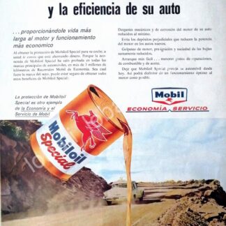 CARTEL ANTIGUO ORIGINAL DE ACEITE LUBRICANTE MOBIL OIL 1960s /50
