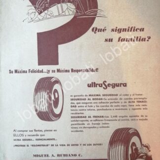 CARTEL ANTIGUO ORIGINAL DE LLANTAS GENERAL PÒPO DE MATAMOROS 1950s /41