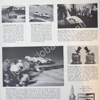 CARTEL ANTIGUO ORIGINAL DE BUJIAS CHAMPION Y CARRERAS DE AUTOS 1959 /40 AF1