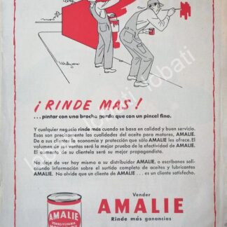 CARTEL ANTIGUO ORIGINAL DE LUBRICANTES AMALIE CON DIBUJO DE JESUS HELGUERA 1952 /31
