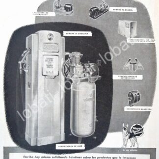 CARTEL ANTIGUO ORIGINAL DE BOMBAS DE GASOLINA WAYNE 1949 /26