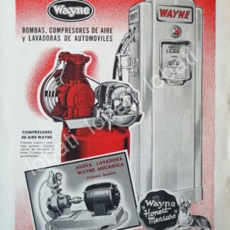 CARTEL ANTIGUO ORIGINAL DE BOMBAS DE GASOLINA WAYNE 1941 /24
