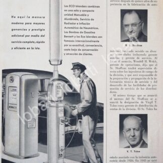 CARTEL ANTIGUO ORIGINAL DE BOMBAS DE GASOLINA JOHN WOOD 1952 /23 MUY RARO