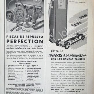 CARTEL ANTIGUO ORIGINAL DE BOMBAS D EGASOLINA TOKHEIM Y OTROS 1949 /21