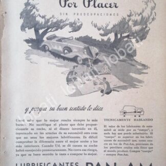 CARTEL ANTIGUO ORIGINAL DE ACEITES LUBRICANTES PAN-AM 1928 /20 MUY RARO