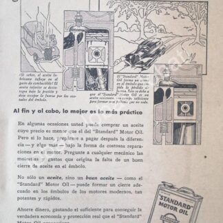CARTEL ANTIGUO ORIGINAL DE ACEITES LUBRICANTES STANDAR. MOTOR OIL 1926 /18