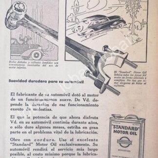CARTEL ANTIGUO ORIGINAL DE ACEITES LUBRICANTES STANDAR. MOTOR OIL 1926 /17