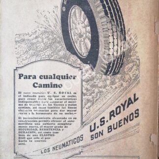 CARTEL ANTIGUO ORIGINAL DE LLANTAS U.S ROYAL 1927 /12