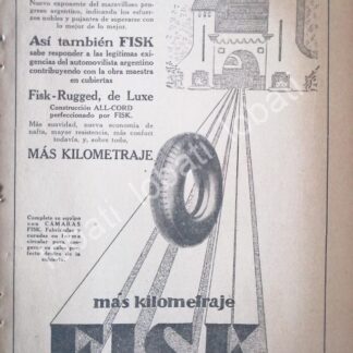 CARTEL ANTIGUO ORIGINAL DE LLANTAS FISK 1926 /9
