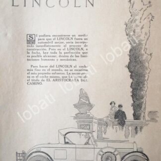 CARTEL ANTIGUO ORIGINAL DE AUTOS LINCOLN 1926 /428