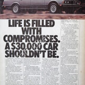 CARTEL ANTIGUO ORIGINAL DE AUTOS BMW 733i 1980 / 421