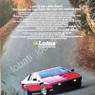 CARTEL ANTIGUO ORIGINAL DE AFICHE AUTOS LOTUS 1980 / 418 RARO