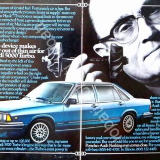 CARTEL ANTIGUO ORIGINAL DE AFICHE AUTOS AUDI 5000 TURBO 1979 / 417