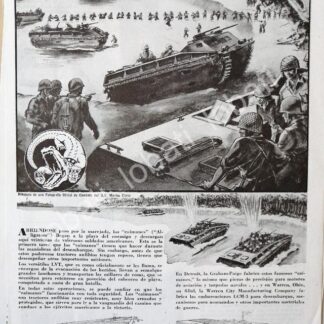 CARTEL ANTIGUO ORIGINAL DE AUTOPARTES GRAHAM PAIGE Y 2DA GUERRA MUNDIAL 1944 /SGM RARO