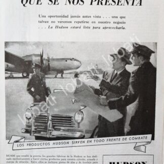 CARTEL ANTIGUO ORIGINAL DE AUTOS HUDSON 1944 / 413 2DA GUERRA MUNDIAL /SGM