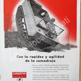 CARTEL ANTIGUO ORIGINAL DE BLINDADO MILITAR STUDEBAKER M29 1945 SUPER RARO /SGM