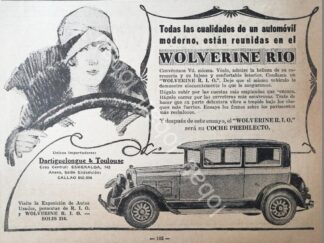 CARTEL ANTIGUO ORIGINAL DE AUTOS REO BROUGHAM WOLVERINE 1929 /409 MUY RARO