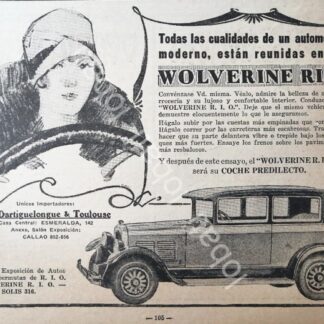 CARTEL ANTIGUO ORIGINAL DE AUTOS REO BROUGHAM WOLVERINE 1929 /409 MUY RARO