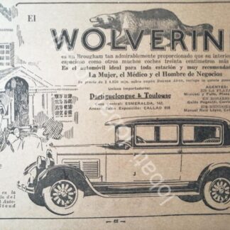 CARTEL ANTIGUO ORIGINAL DE AUTOS REO BROUGHAM WOLVERINE 1929 /407 MUY RARO
