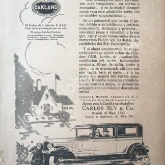 CARTEL ANTIGUO ORIGINAL DE AUTOS GM OAKLAND 1930 /403 MUY RARO