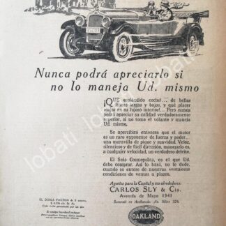 CARTEL ANTIGUO ORIGINAL DE AUTOS GM OAKLAND 1930 /402 MUY RARO