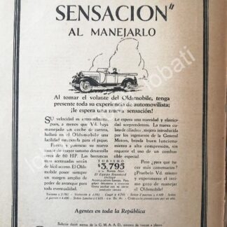 CARTEL ANTIGUO ORIGINAL DE AUTOS OLDSMOBILE SEIS 1930 /400