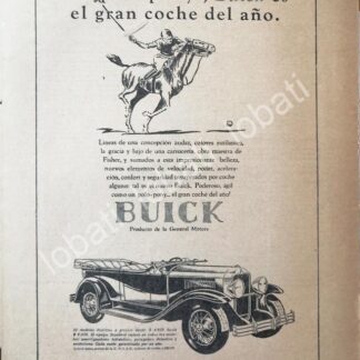 CARTEL ANTIGUO ORIGINAL DE AUTOS BUICK 1930 /398