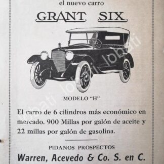 CARTEL ANTIGUO ORIGINAL DE AUTOS PEERLESS 1920 /387 SUPER RARO