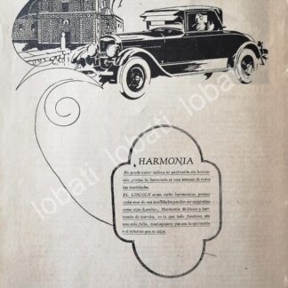 CARTEL ANTIGUO ORIGINAL DE AUTOS LINCOLN 1926 /384 RARO