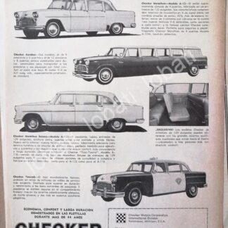 CARTEL ANTIGUO ORIGINAL DE AUTOS CHECKER 1965 /381 MUY RARO