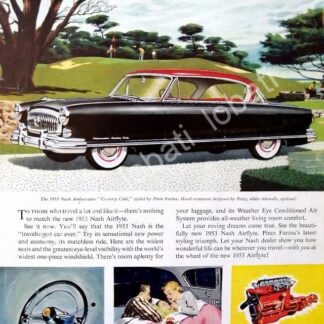 CARTEL ANTIGUO ORIGINAL DE AUTOS NASH AMBASSADOR COUNTRY CLUB 1953 /379