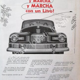 CARTEL ANTIGUO ORIGINAL DE AUTOS NASH SEDAN 1948 /376