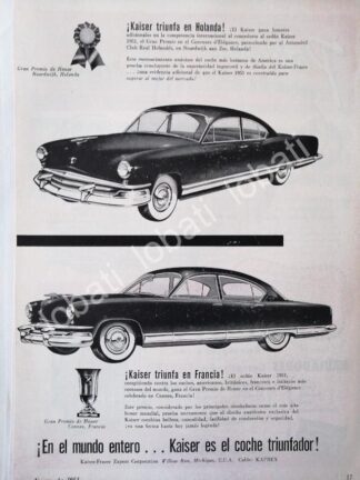 CARTEL ANTIGUO ORIGINAL DE AUTOS KAISER 1951 /373