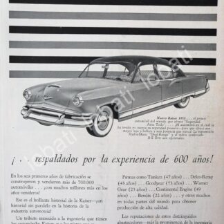 CARTEL ANTIGUO ORIGINAL DE AUTOS KAISER 1953 /372