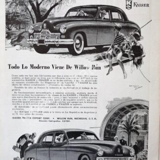 CARTEL ANTIGUO ORIGINAL DE AUTOS KAISER & FRAZER 1943 /369