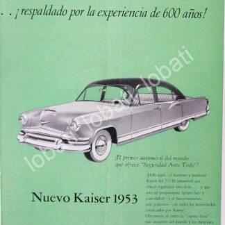 CARTEL ANTIGUO ORIGINAL DE AUTOS KAISER 1952 /366