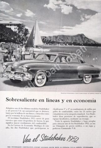 CARTEL ANTIGUO ORIGINAL DE AUTOS. STUDEBAKER CHAPION 1952 /365