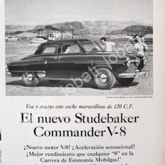 CARTEL ANTIGUO ORIGINAL DE AUTOS. STUDEBAKER COMMANER V-8 /364
