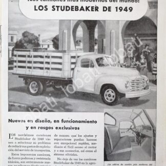 CARTEL ANTIGUO ORIGINAL DE AUTOS. CAMIONES STUDEBAKER 1949 /362