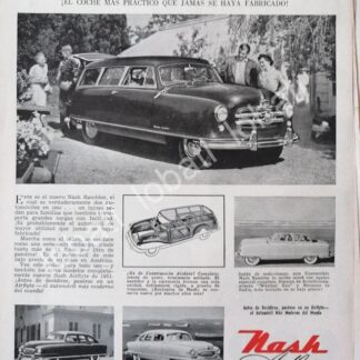 CARTEL ANTIGUO ORIGINAL DE AUTOS NASH RAMBLER 1951