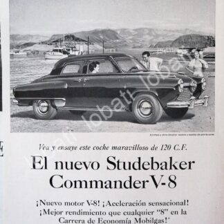 CARTEL ANTIGUO ORIGINAL DE AUTOS STUDEBAKER COMMANDER 1951 /346