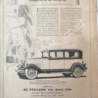 CARTEL ANTIGUO ORIGINAL DE AUTOS ERSKINE SIX 1926 /340 MUY RARO