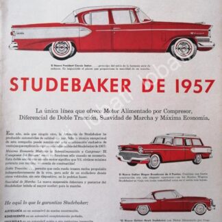 CARTEL ANTIGUO ORIGINAL DE AUTOS STUDEBAKER PRESIDENCIAL 957 /338