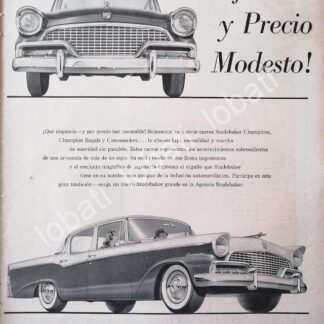 CARTEL ANTIGUO ORIGINAL DE AUTOS STUDEBAKER CHAMPION 1957 /336