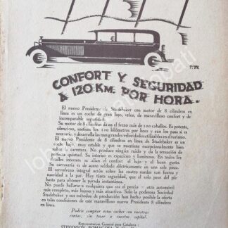 CARTEL ANTIGUO ORIGINAL DE AUTOS STUDEBAKER 1930 /332