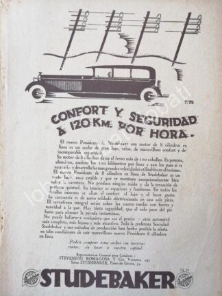 CARTEL ANTIGUO ORIGINAL DE AUTOS STUDEBAKER 1930 /332